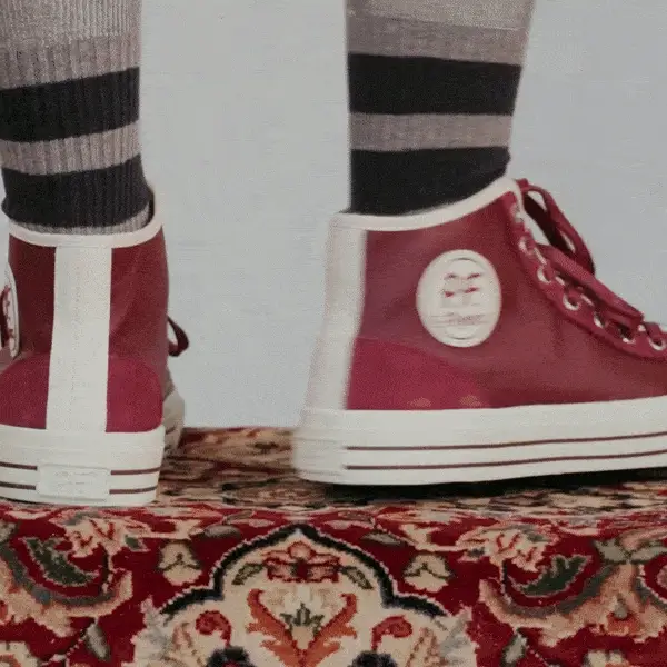 Center Vintage High-Top Burgundy/Antique White - Image 4