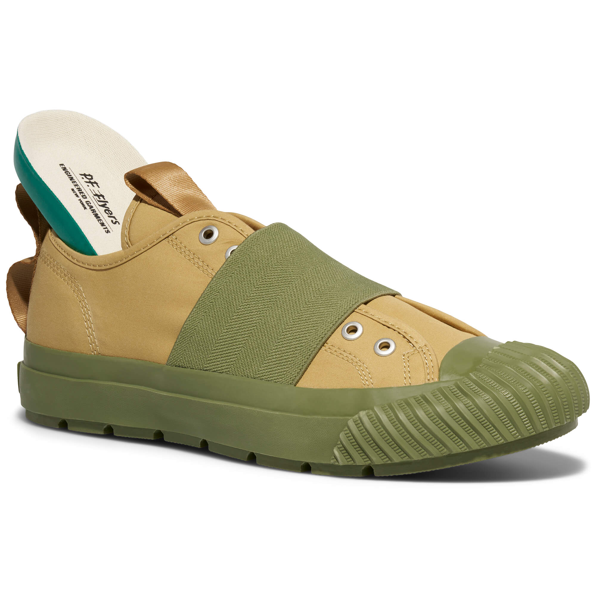 Grounder Engineered Garments Low-Top Slip-On Khaki/Olive Green - Image 3